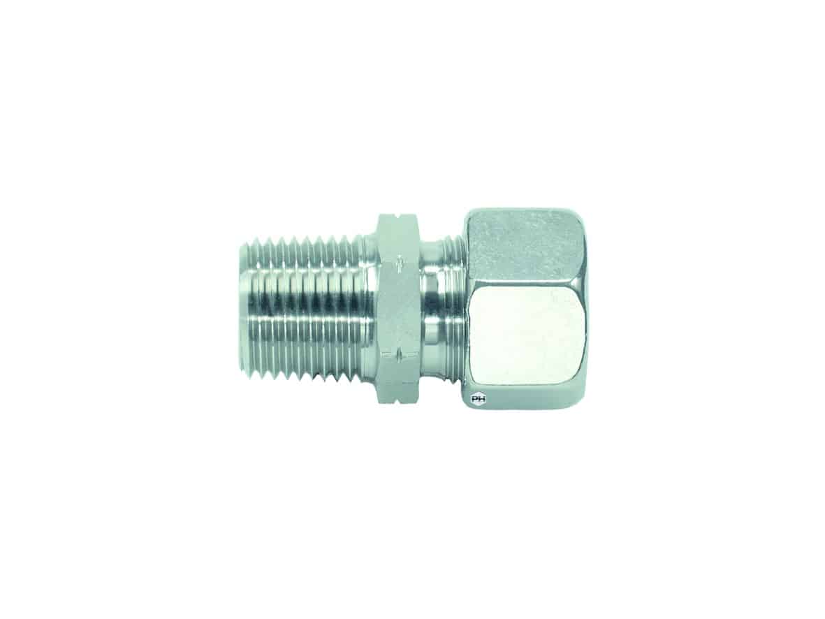 Male stud coupling to NPT